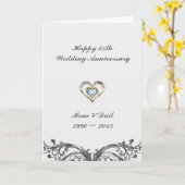 Witte Damask en Grijze Draaiing Kaart (Gele Bloem)