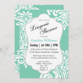 Witte Damask Lingerie Douche Kaart (Voorkant / Achterkant)