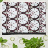 WITTE DAMAST ANJERS THEEDOEK (Gevouwen)