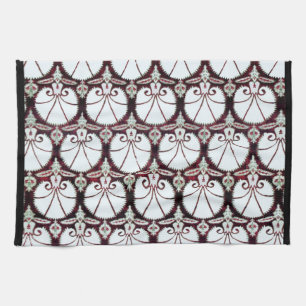 WITTE DAMAST ANJERS THEEDOEK