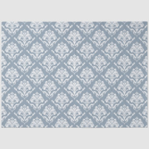 Witte damast blauw-grijze achtergrond tissuepapier