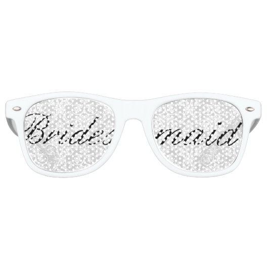 Witte Damast bruidsmeisje Bachelorette Party Bril Retro Zonnebril (Voorkant)