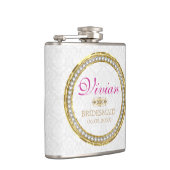 Witte damast en diamanten heupfles (Rechts)