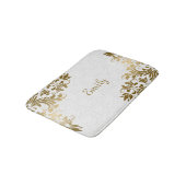 Witte damast en gouden wervelingen badmat (Gekanteld)