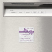 Witte Damast en Nabootsing Boog Save The Date Magneet (Insitu (Vaatwasser))