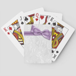 Witte Damast en Paarse Neppe Boog Pokerkaarten
