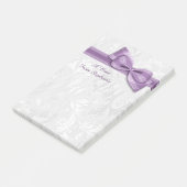 Witte Damast en Paarse Neppe Boog Post-it® Notes (Schuin)