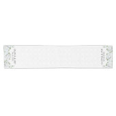 Witte damast en Rozen- Save the date Korte Tafelloper (Horizontaal)