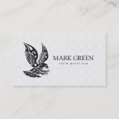 Witte damast en zwarte adelaar visitekaartje (Voorkant)