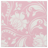Witte damast met aangepaste pastel roze achtergron stof (Close Up)