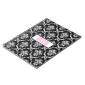 Witte damast met monogram notitieboek (Linkerzijde)