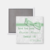 Witte Damast & Nefast Boog Sweet 16 Bewaar de Datu Magneet (Voorkant / Achterkant)