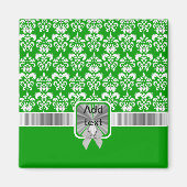 Witte damast op elke kleur magneet (Voorkant)