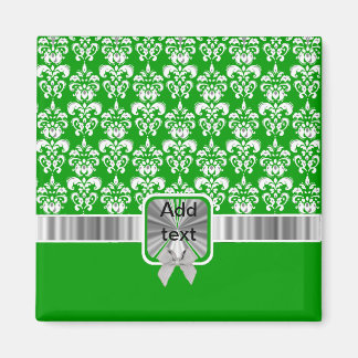 Witte damast op elke kleur magneet