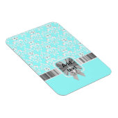 Witte damast op elke kleur magneet (Rechterzijde)