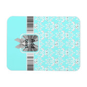 Witte damast op elke kleur magneet (Horizontaal)