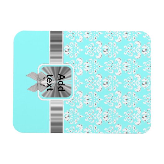 Witte damast op elke kleur magneet (Horizontaal)