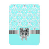 Witte damast op elke kleur magneet (Verticaal)