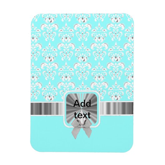 Witte damast op elke kleur magneet (Verticaal)