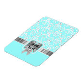 Witte damast op elke kleur magneet (Linkerzijde)