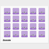Witte damast op elke kleur vierkante sticker (Vel)