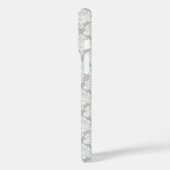 Witte Damast op Grijs Monogram & Naam  Case-Mate iPhone Case (Achterkant / Links)