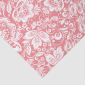 Witte  damast op roze achtergrond tissuepapier (Detail)