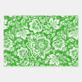 Witte  damast op sinaasappel, paarse en groene inpakpapier vel (Voorkant 3)