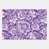 Witte  damast op sinaasappel, paarse en groene inpakpapier vel (Voorkant 2)