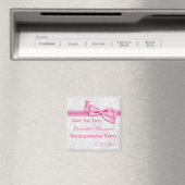 Witte Damast & Roze Strik Bachelorette Save The Da Magneet (Insitu (Vaatwasser))
