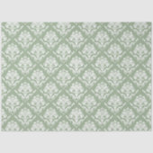 Witte  damast sage groene achtergrond tissuepapier (Voorkant)
