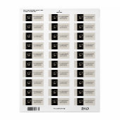 Witte Damast zwanen Monogram M Adresetiketten Etiket (Full Sheet)