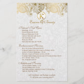 Witte damasten & gouden paisleykant flyer (Voorkant)