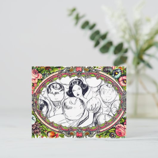 WITTE DAME RODE APPELS | Schilderbare Briefkaarten (Staand voorkant)