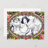 WITTE DAME RODE APPELS | Schilderbare Briefkaarten (Voorkant / Achterkant)