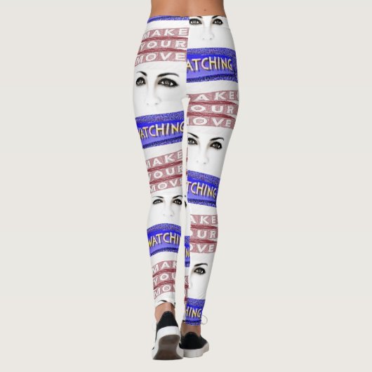 witte dames lange leggings (Achterkant)