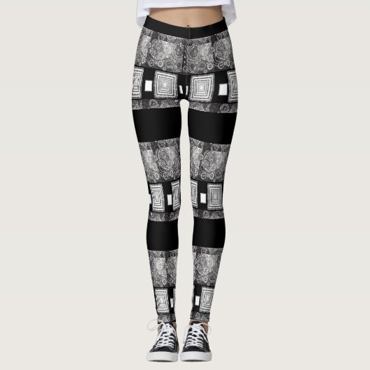witte dames lange leggings (Voorkant)