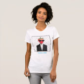 witte dames t-shirt met zwarte polka stippen (Voorkant volledig)