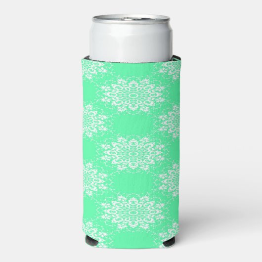 Witte damp op steengroen seltzer blikjeskoeler (Seltzer Voorkant)