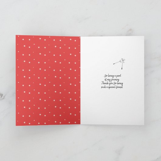 witte dandelion bedankt kaart (Binnen)