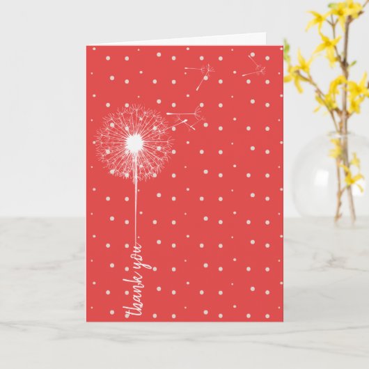 witte dandelion bedankt kaart (Gele Bloem)