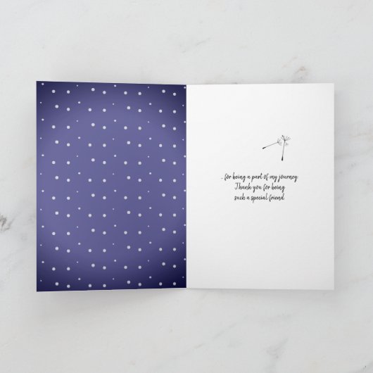 witte dandelion bedankt kaart (Binnen)