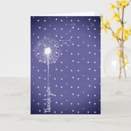 witte dandelion bedankt kaart (Gele Bloem)