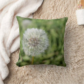 Witte dandelion bloem op groen gras kussen (Deken)