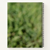 Witte dandelion bloem op groen gras notitieboek (Achterkant)