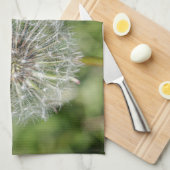 Witte dandelion bloem op groen gras theedoek (Quarter Fold)