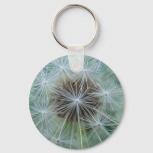 Witte dandelionpatroon sleutelhanger