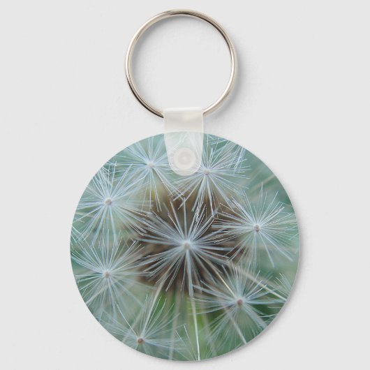 Witte dandelionpatroon sleutelhanger (Voorkant)