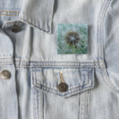 Witte dandelionpatroon vierkante button 5,1 cm (In situ)