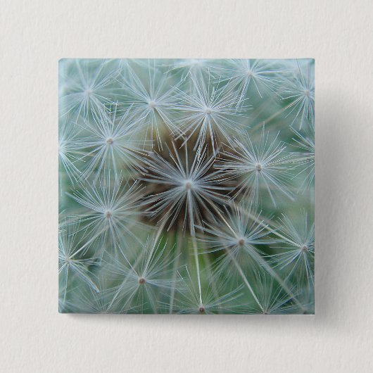 Witte dandelionpatroon vierkante button 5,1 cm (Voorkant)
